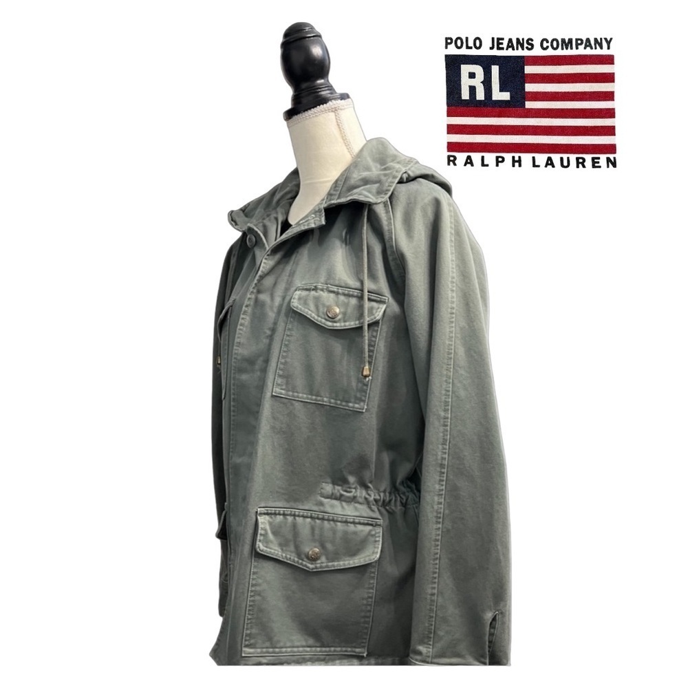 Polo Jeans by Ralph Lauren (EUC) Hooded Cargo Jacket 100% Cotton, Size Large - Picture 16 of 16